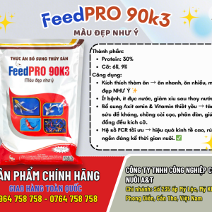 THỨC ĂN CÁ KOI – FeedPRO 90K3  Màu đẹp NHƯ Ý – Lên màu tự nhiên, thân khỏe, cá sung Protein … 30%
